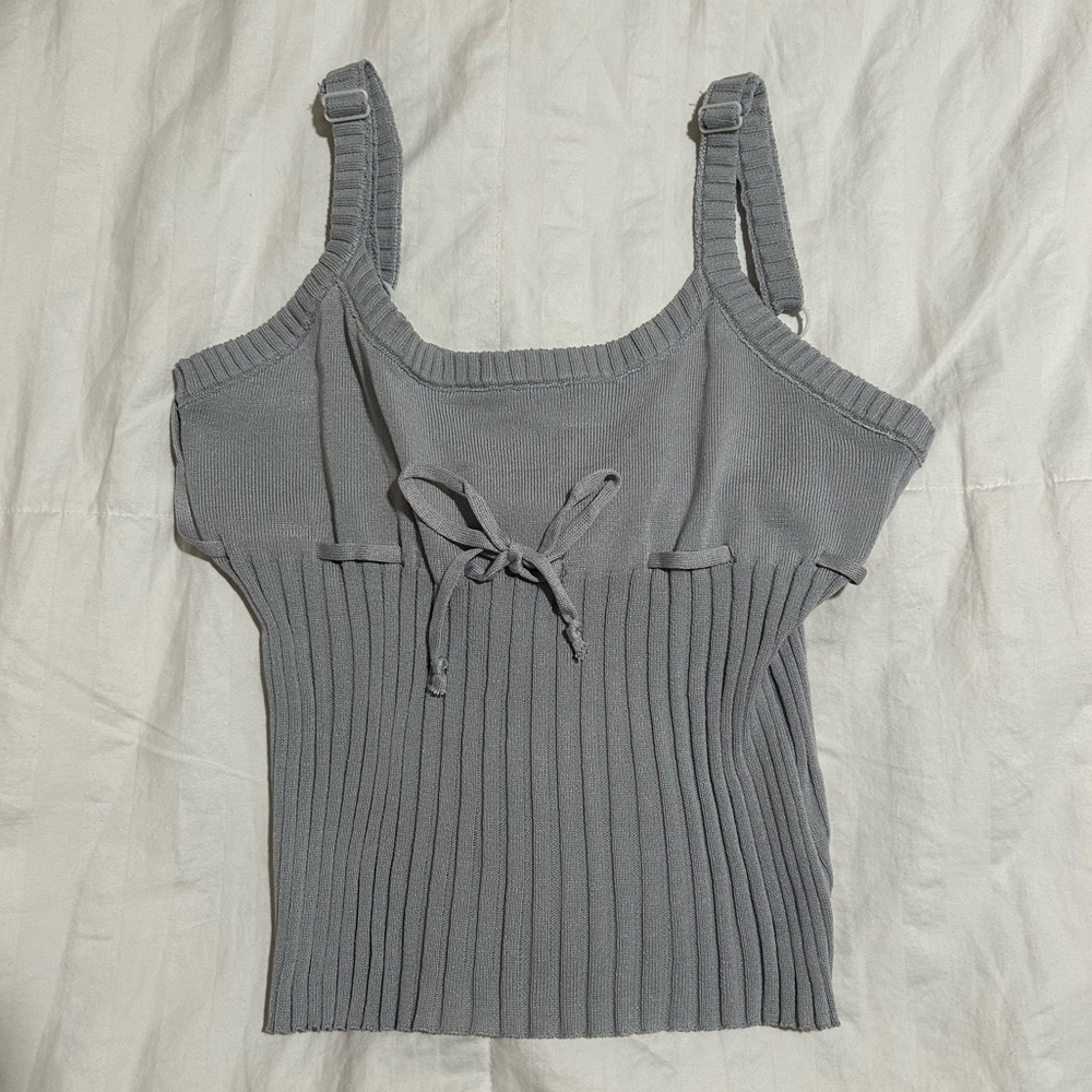 Emmiol Grey Ribbed Tank Top Size Small